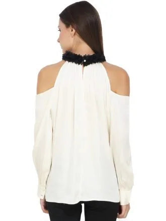 Drop Shoulder White Top