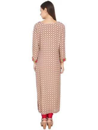 Printed Embellished Long Kurti