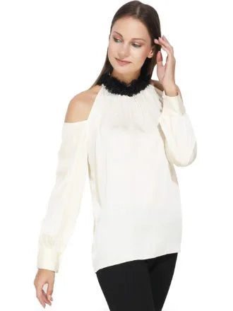 Drop Shoulder White Top