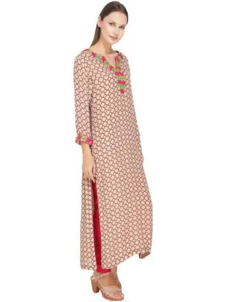 Printed Embellished Long Kurti