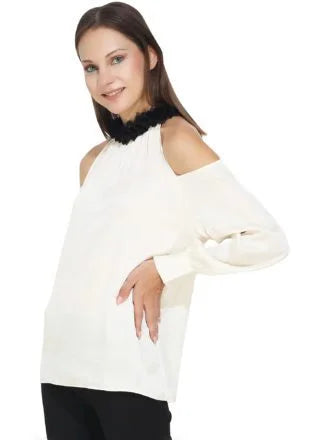 Drop Shoulder White Top