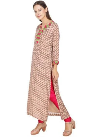 Printed Embellished Long Kurti