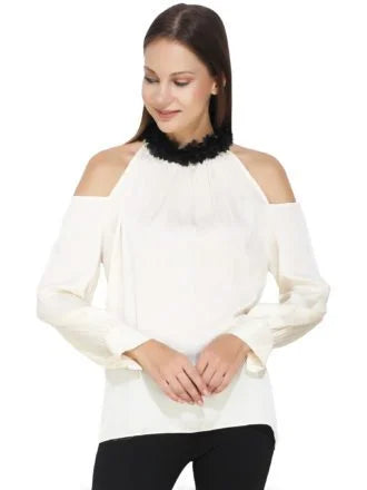 Drop Shoulder White Top