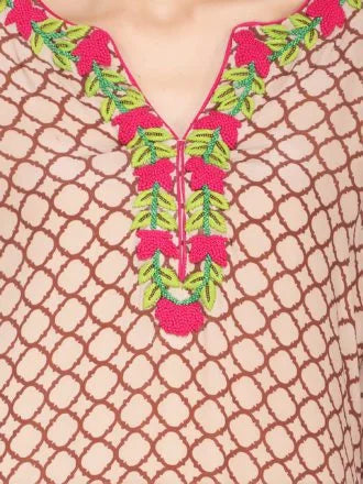 Printed Embellished Long Kurti