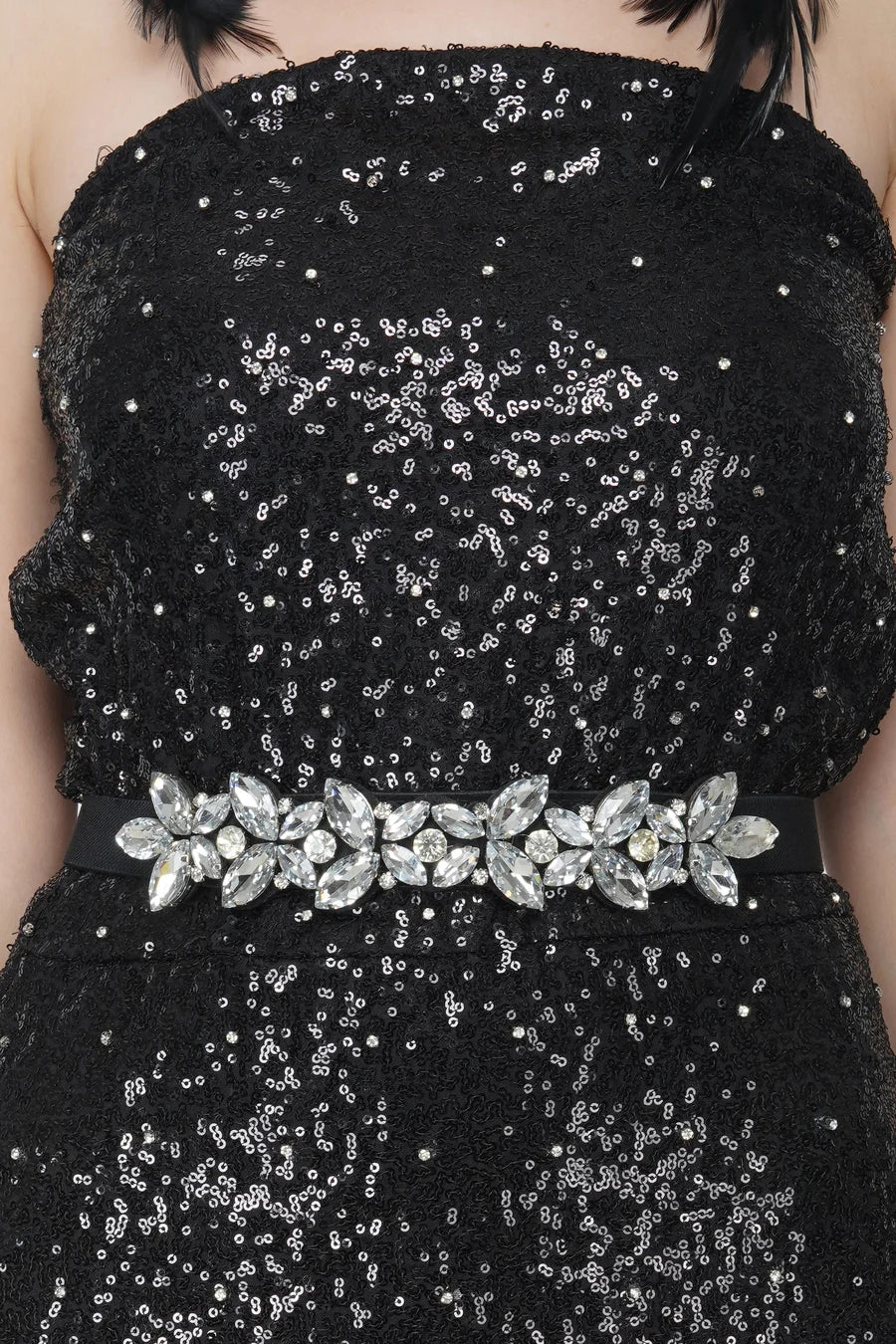 Tube Style Black Sequin Dress