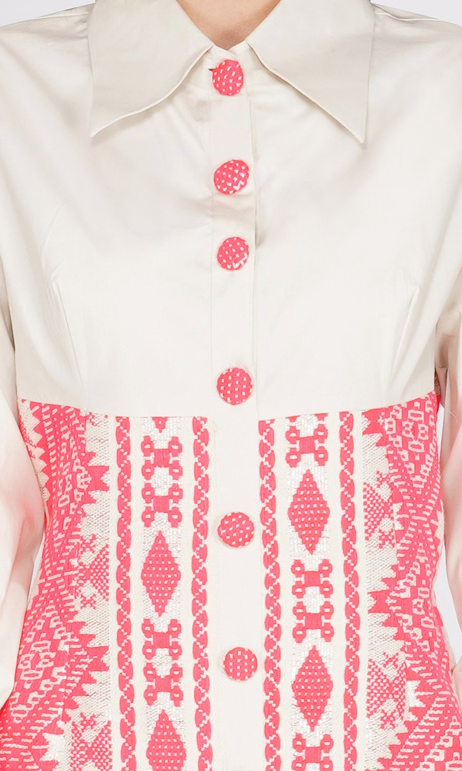 Mini Shirt Dress with Neon Detaling