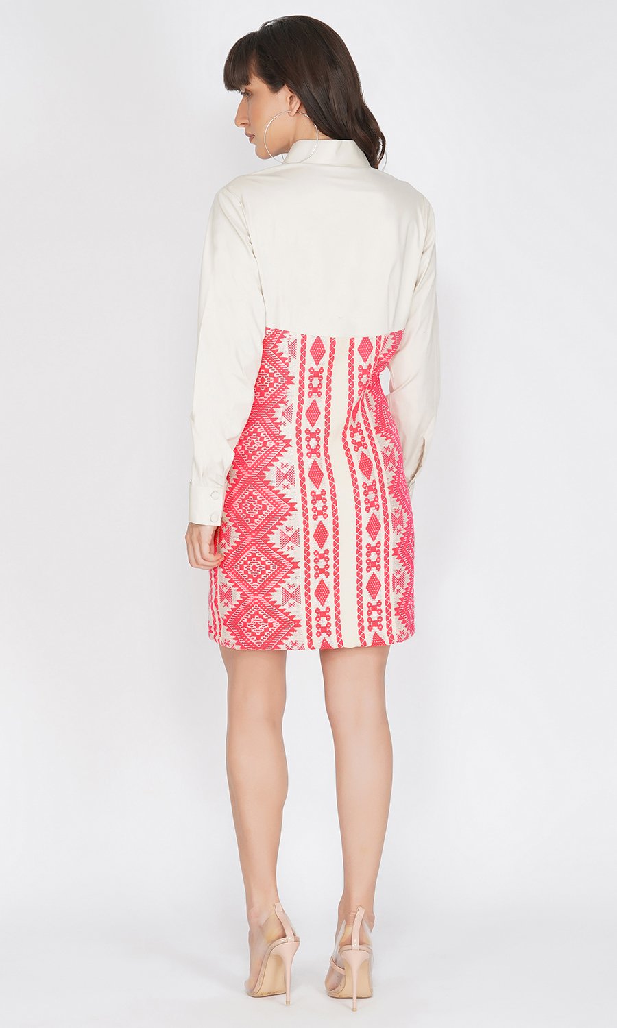 Mini Shirt Dress with Neon Detaling