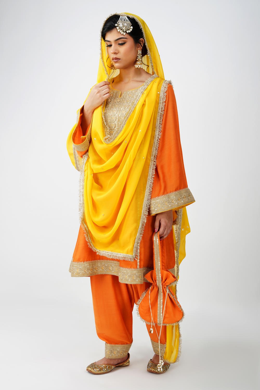 Saffron Royal Heritage Suit Set