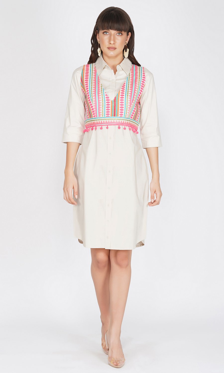 Beige Shirt Dress