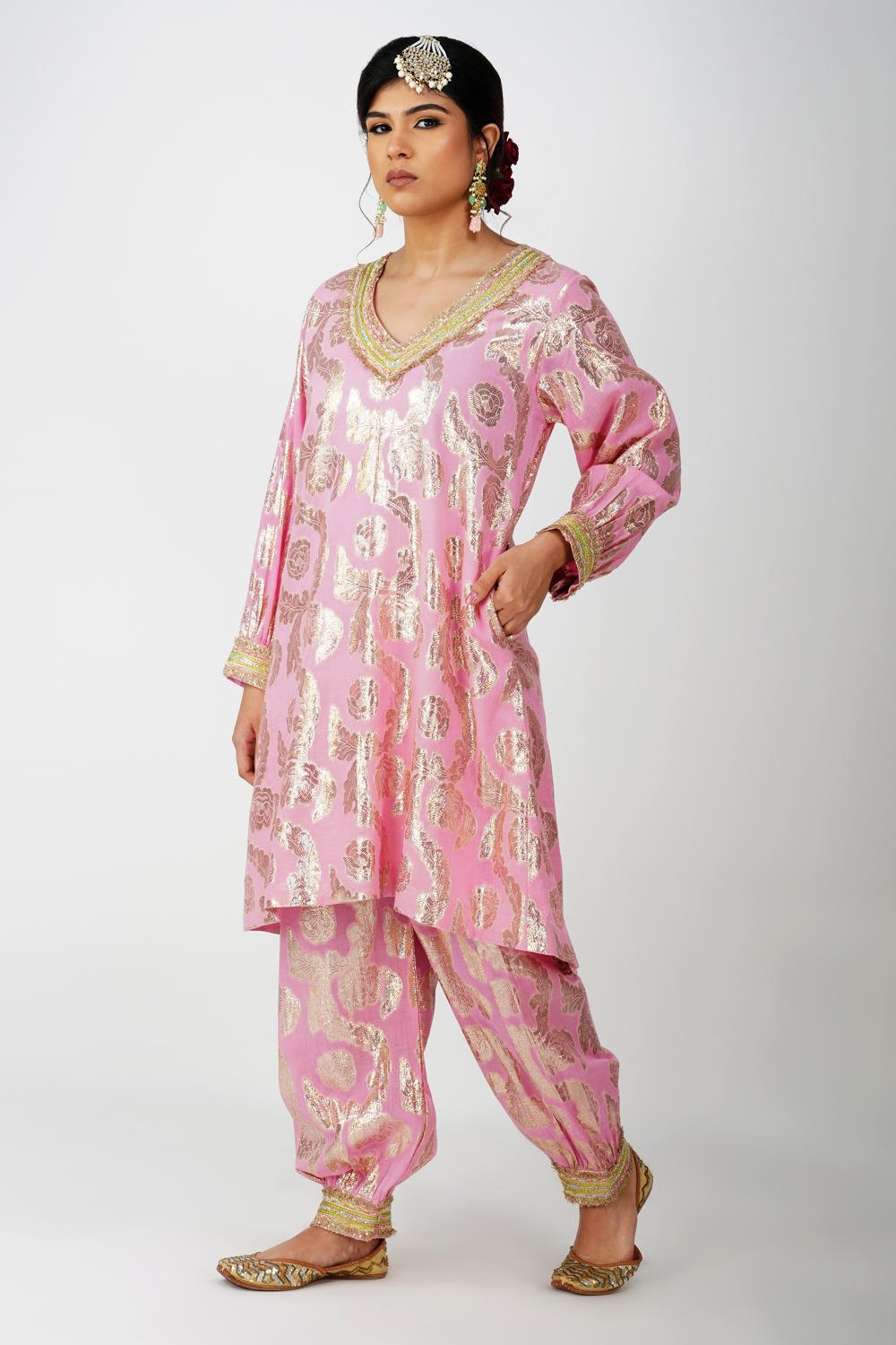Princess Pink Jacquard Ensemble Suit (Set of 2)