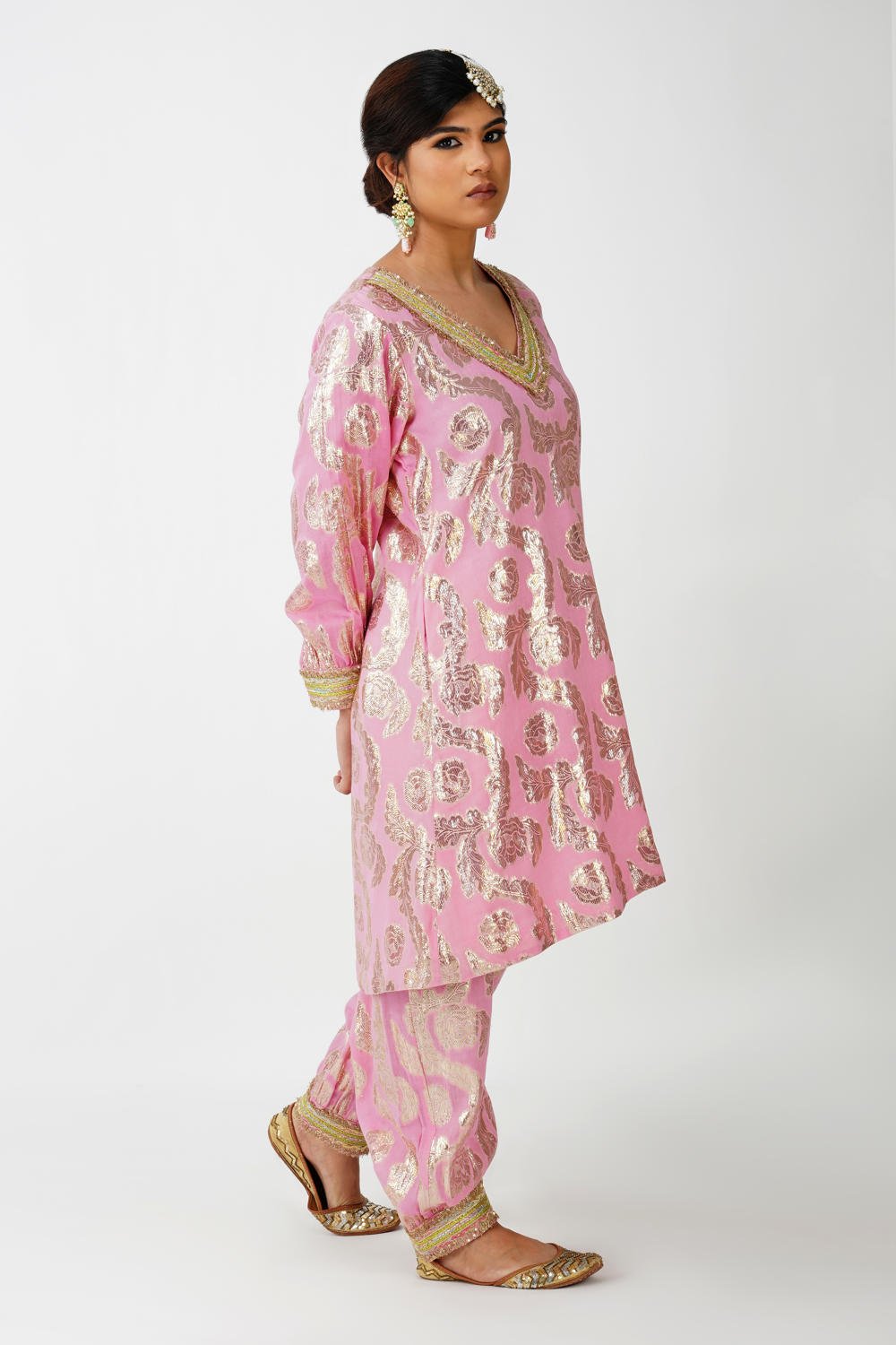 Princess Pink Jacquard Ensemble Suit (Set of 2)