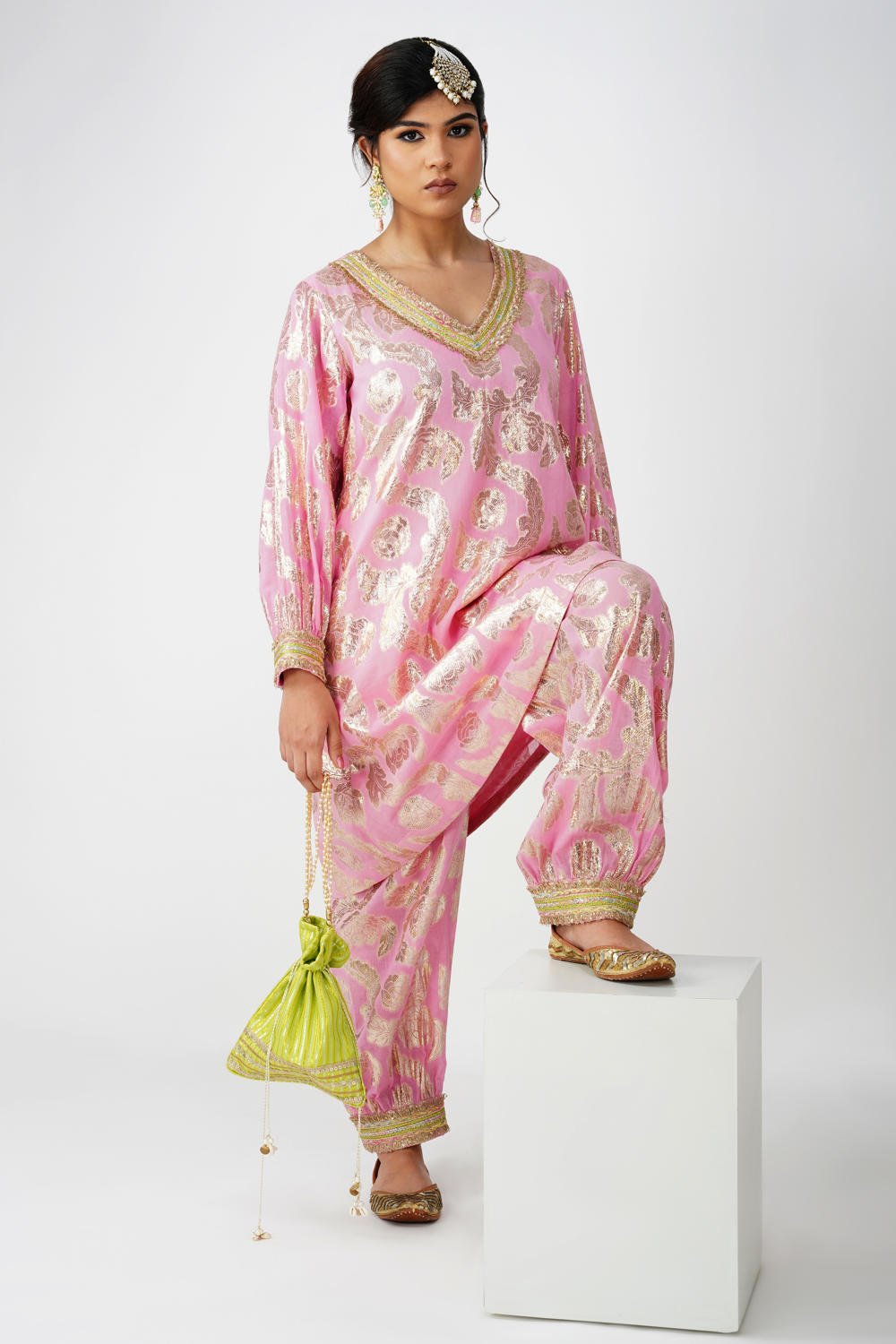 Princess Pink Jacquard Ensemble Suit (Set of 2)