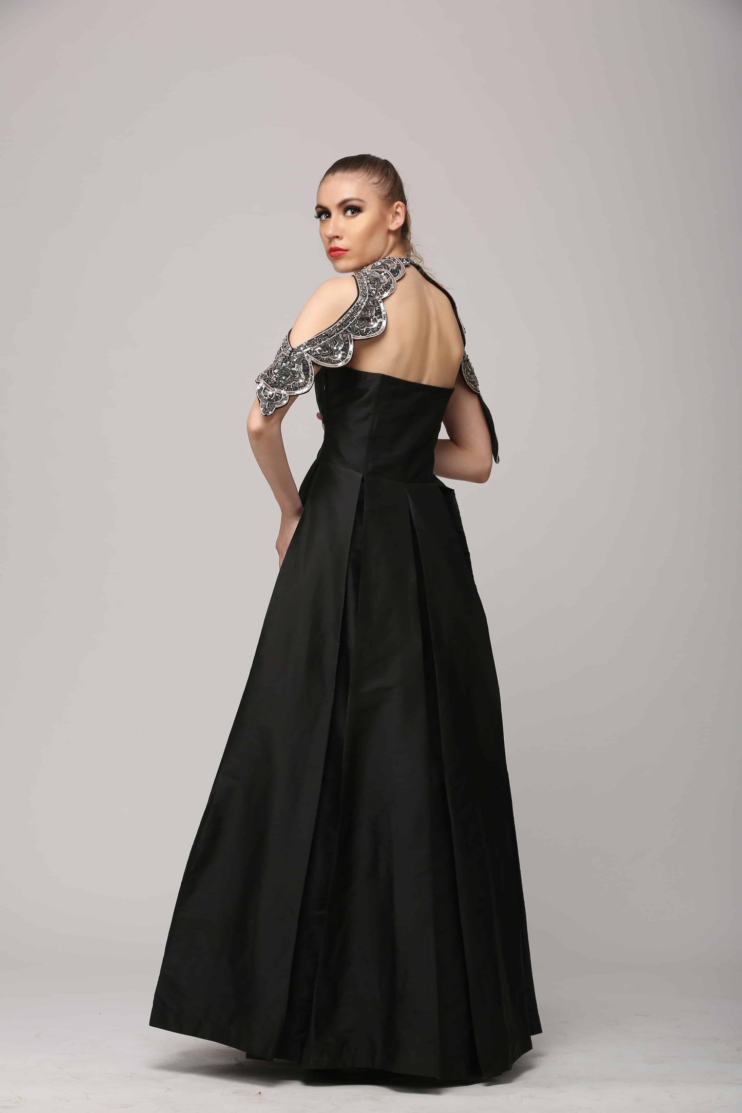 SAI 110 Black Tube Silk Gown