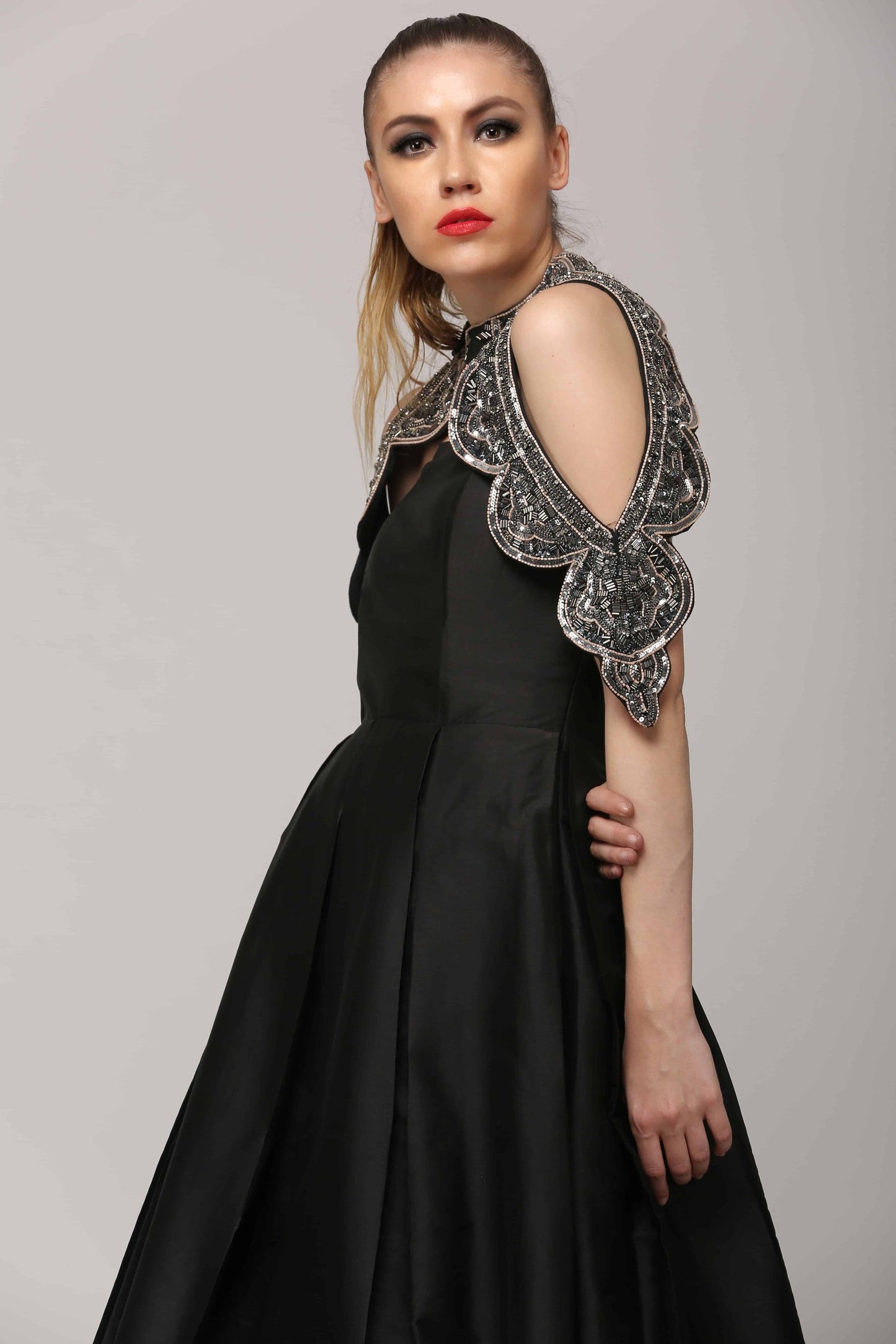SAI 110 Black Tube Silk Gown