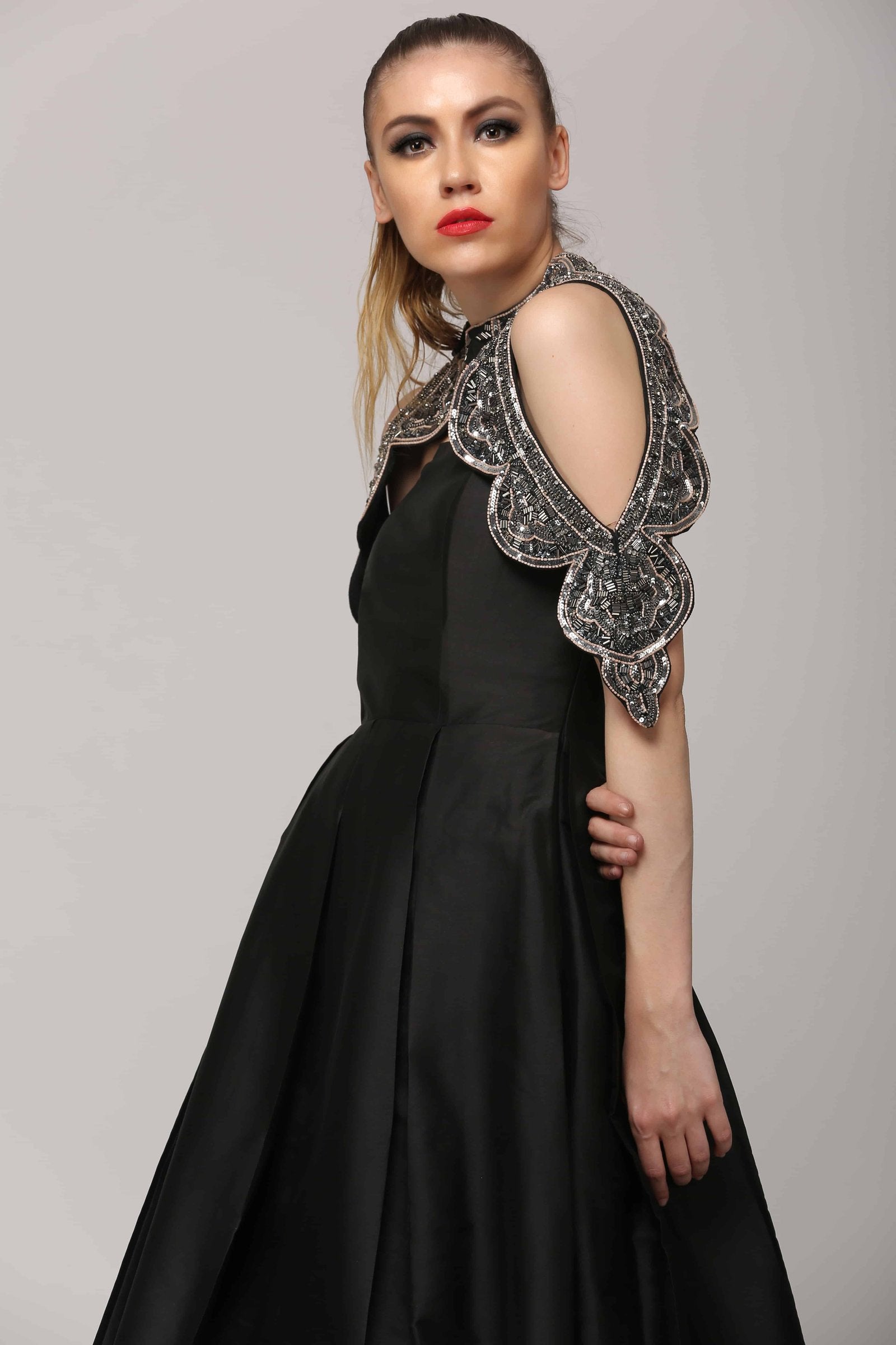 SAI 110 Black Tube Silk Gown
