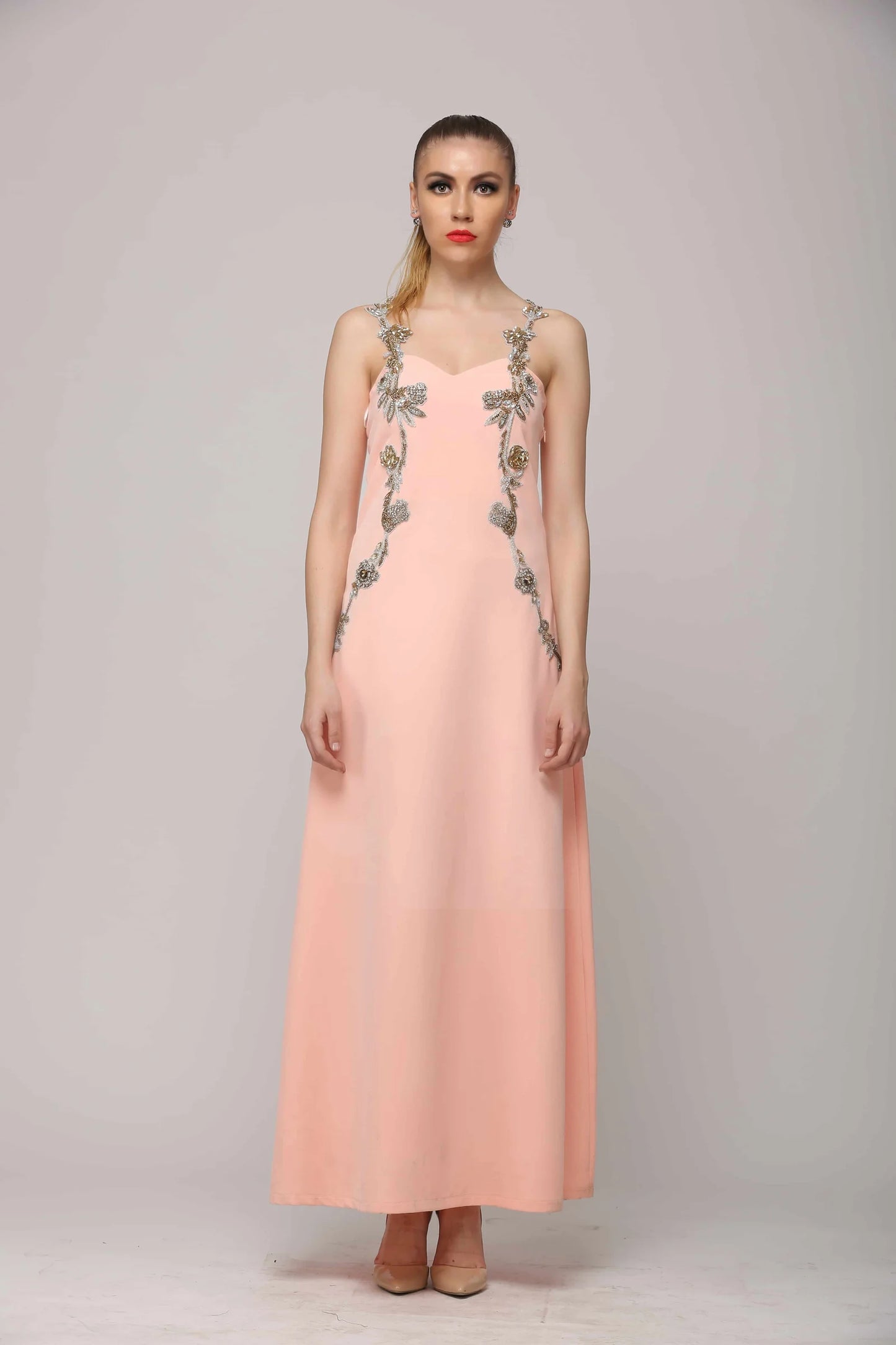 SAI 112 Glamorous Peach Gown