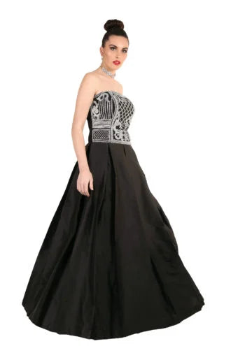 Bustier Pleated Gown