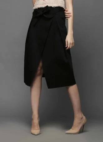 Black Slit Skirt