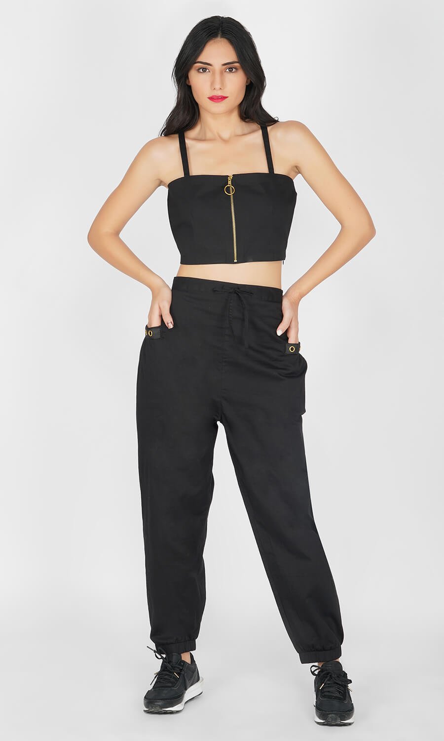 Kovet Black solid Track pant