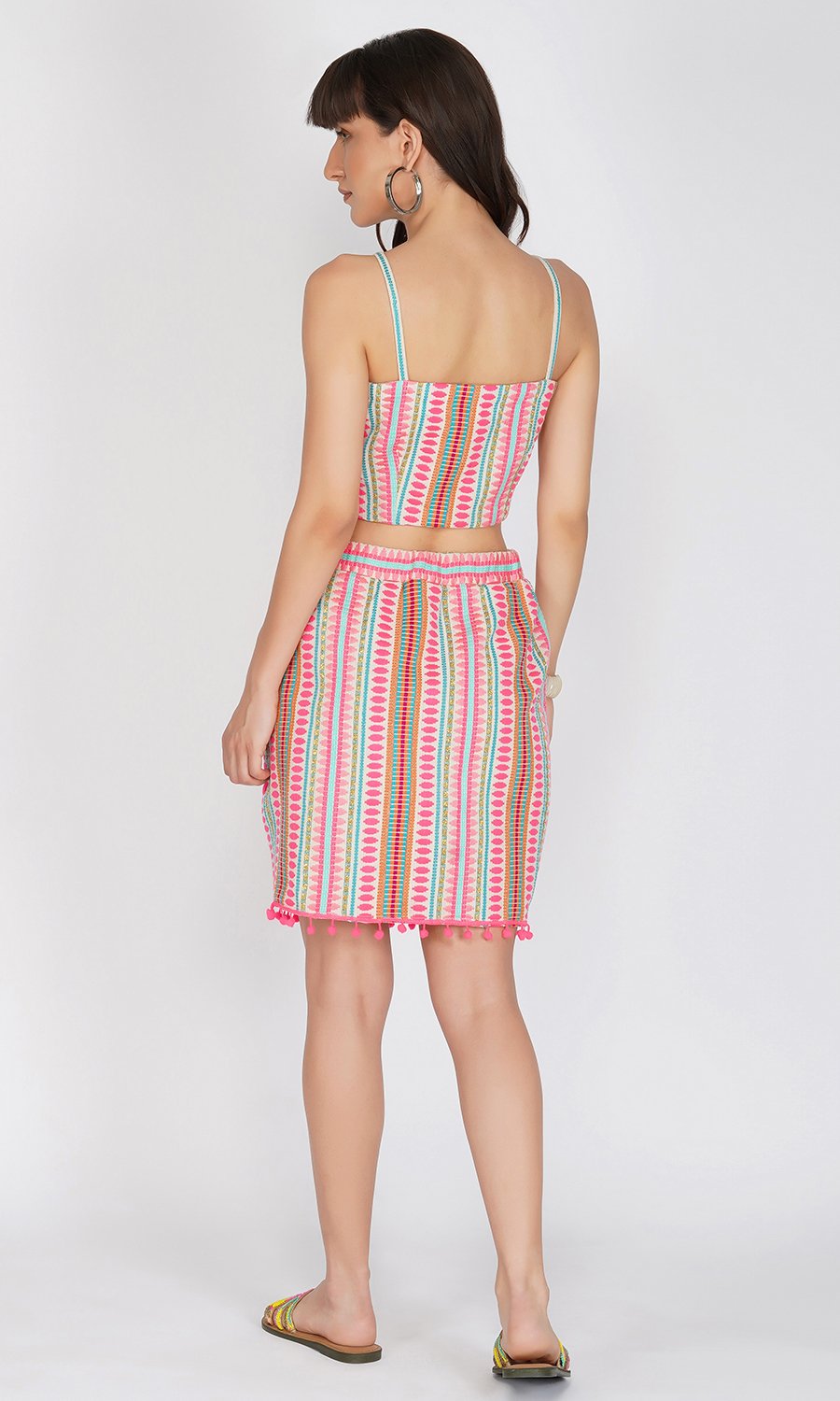 Multicolor Tube Top with Skirt (Set of 2)