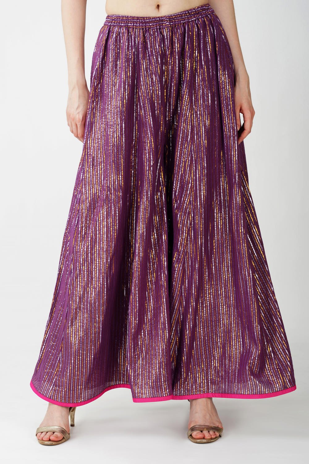 Imperial Purple cotton lurex Suit Set