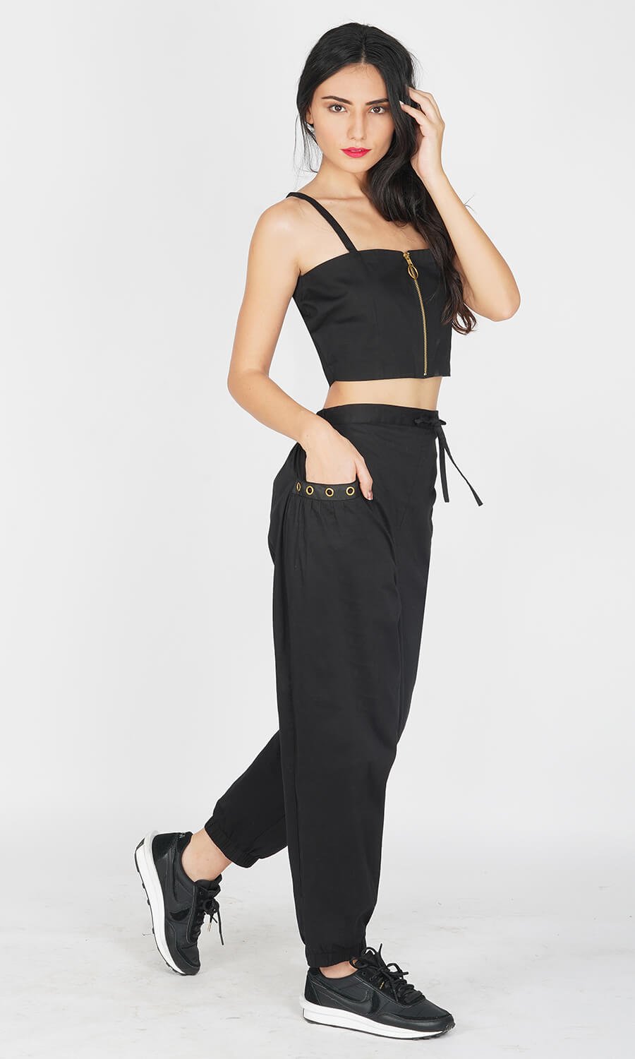 Kovet Black solid Track pant