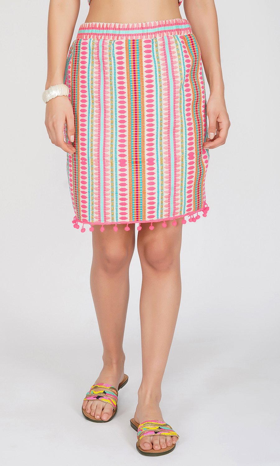 Multicolor Tube Top with Skirt (Set of 2)