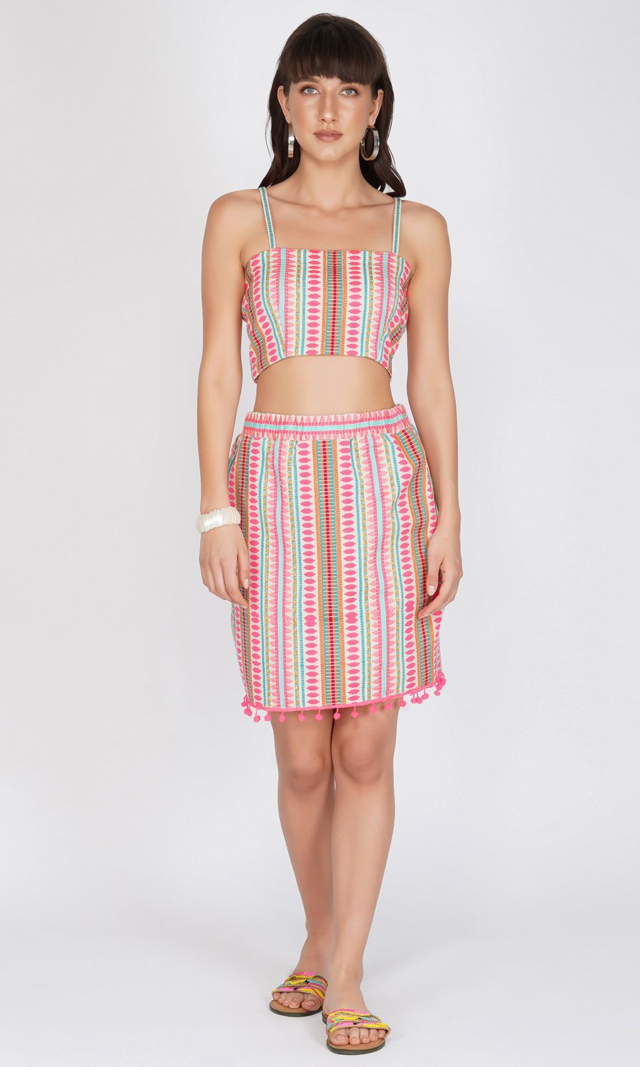 Multicolor Tube Top with Skirt (Set of 2)