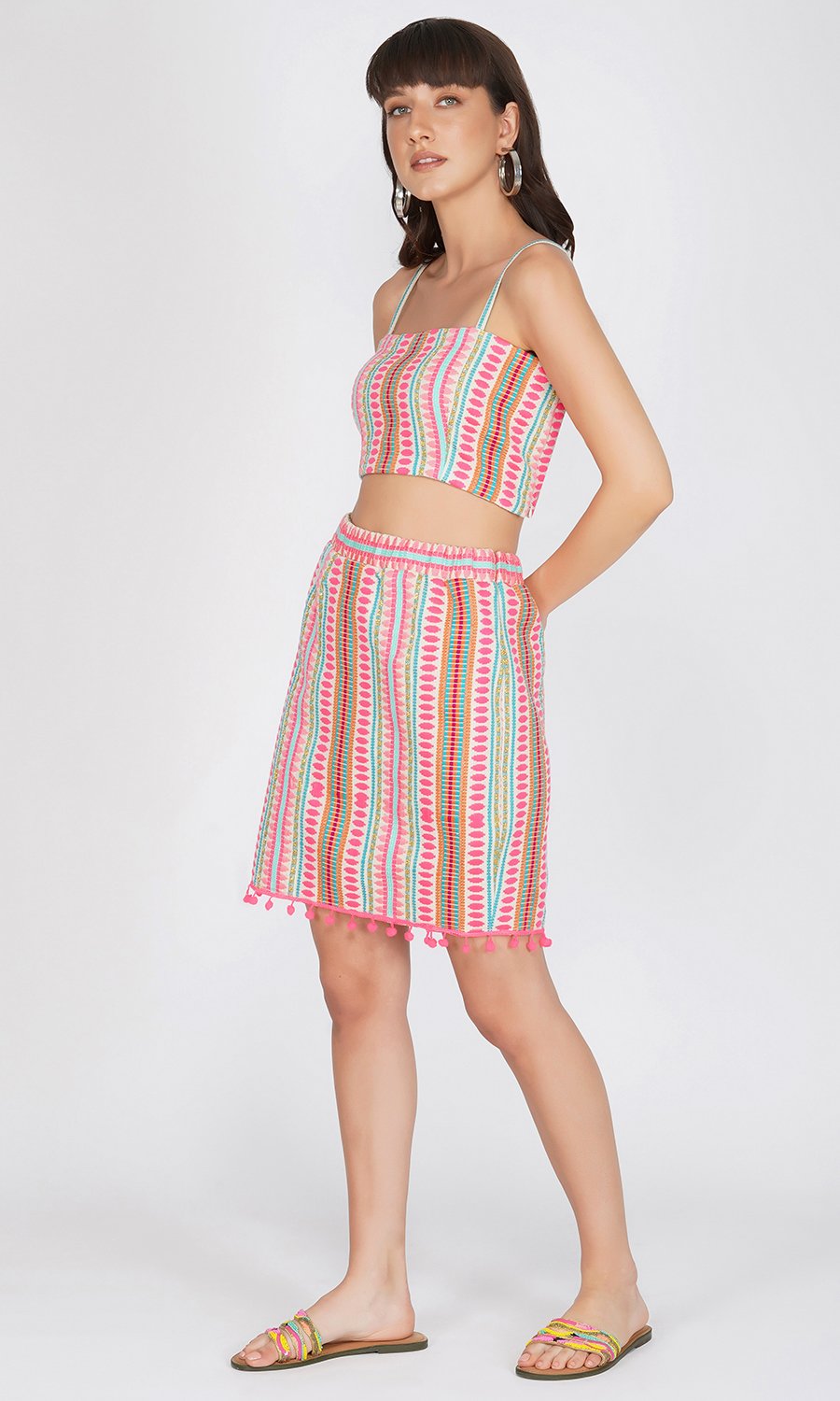 Multicolor Tube Top with Skirt (Set of 2)