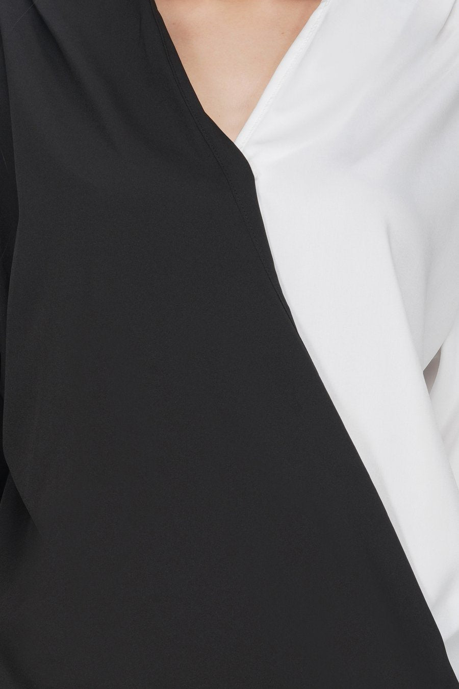 Black and white crossover top
