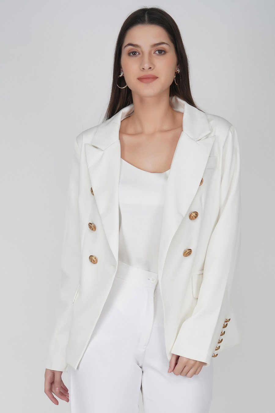 White gold buttons blazer