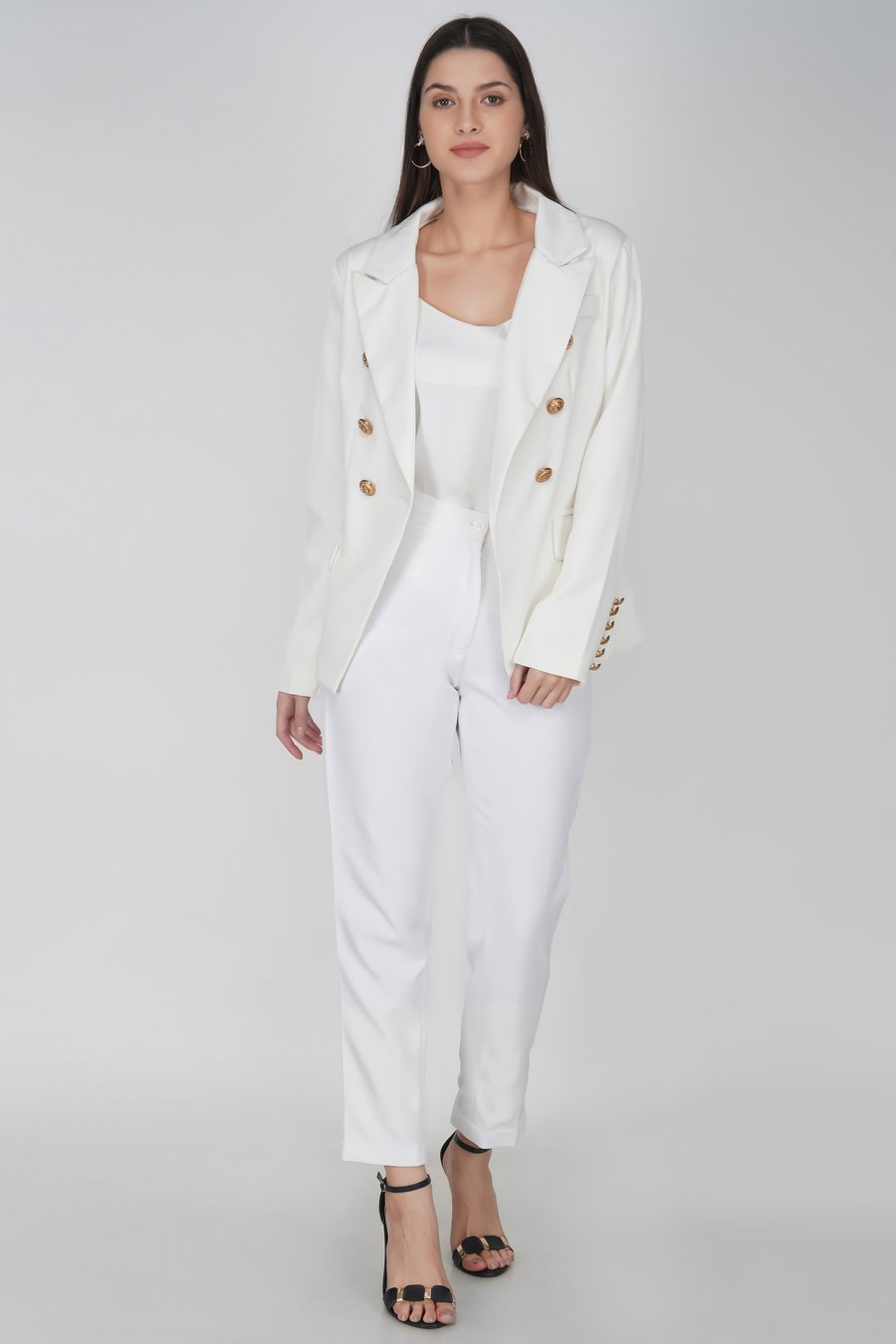 White gold buttons blazer