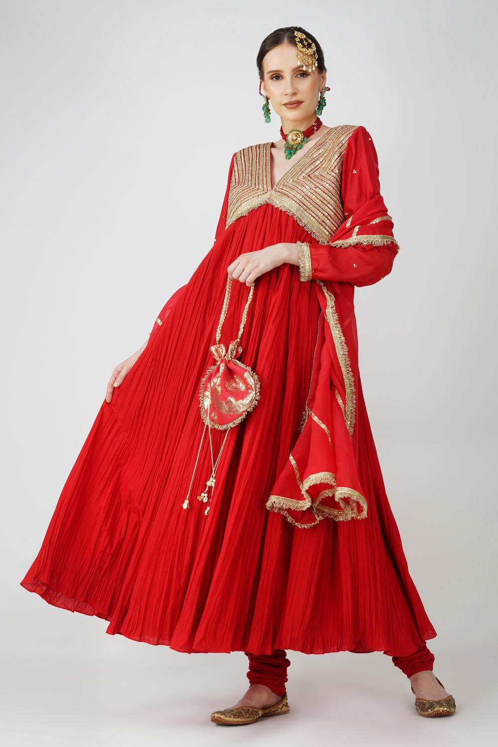 Scarlet Heritage Anarkali Set