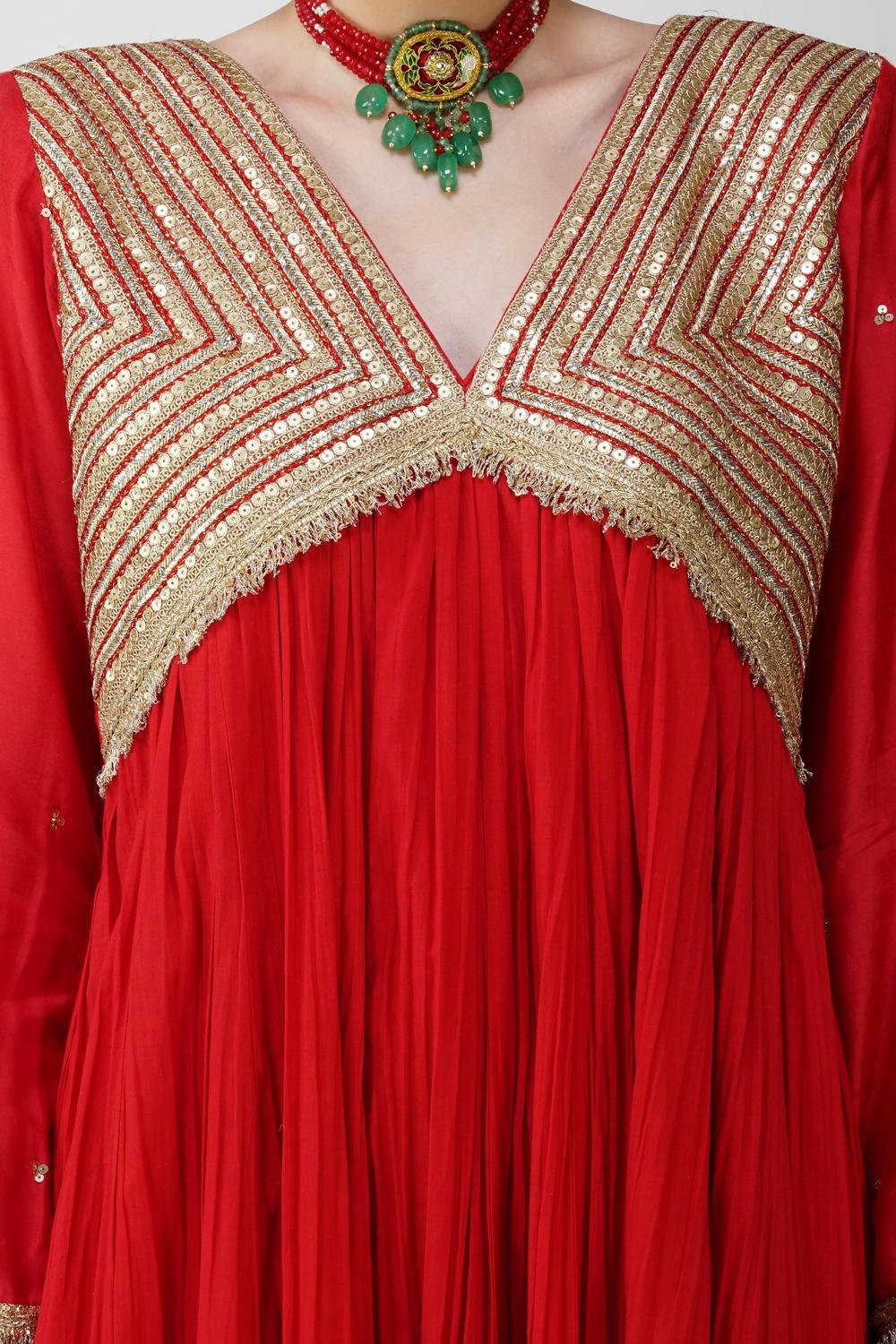 Scarlet Heritage Anarkali Set