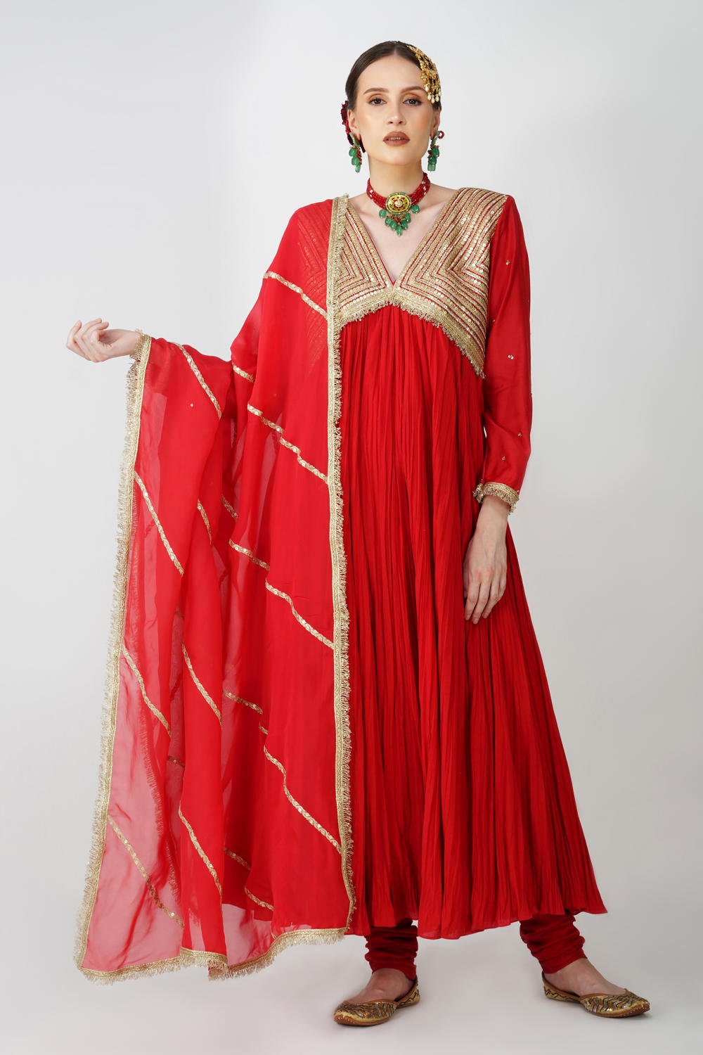 Scarlet Heritage Anarkali Set