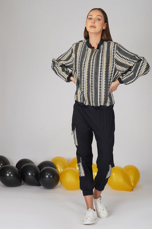 Monochrome Bomber Jacket