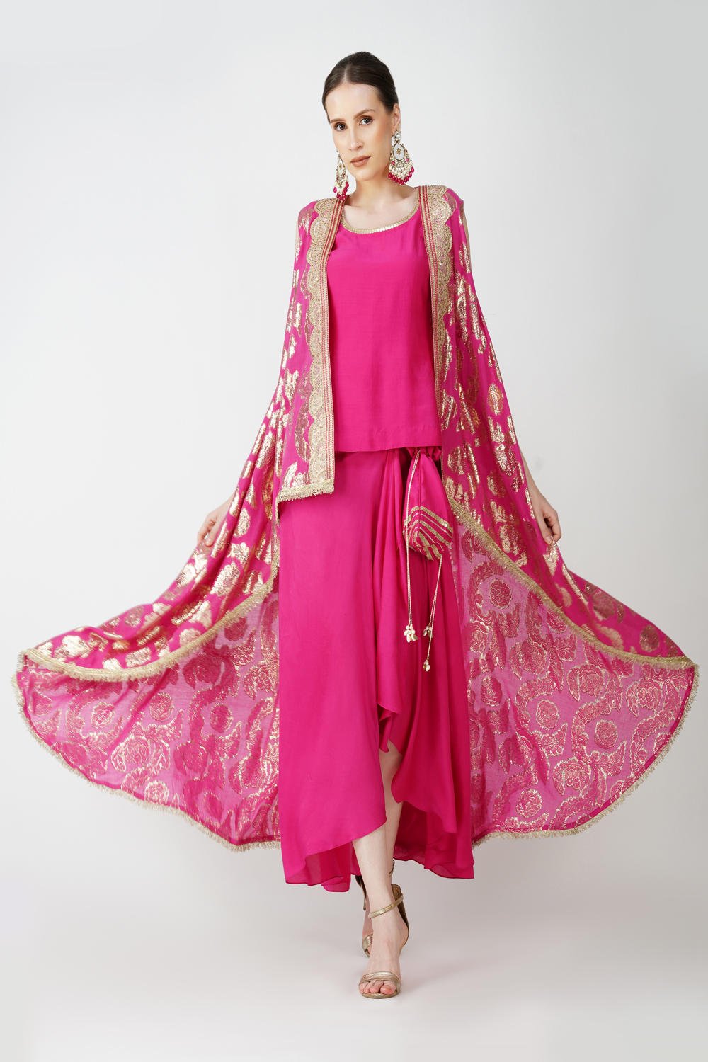 Regal Fuschia Cape Ensemble (Set of 3)