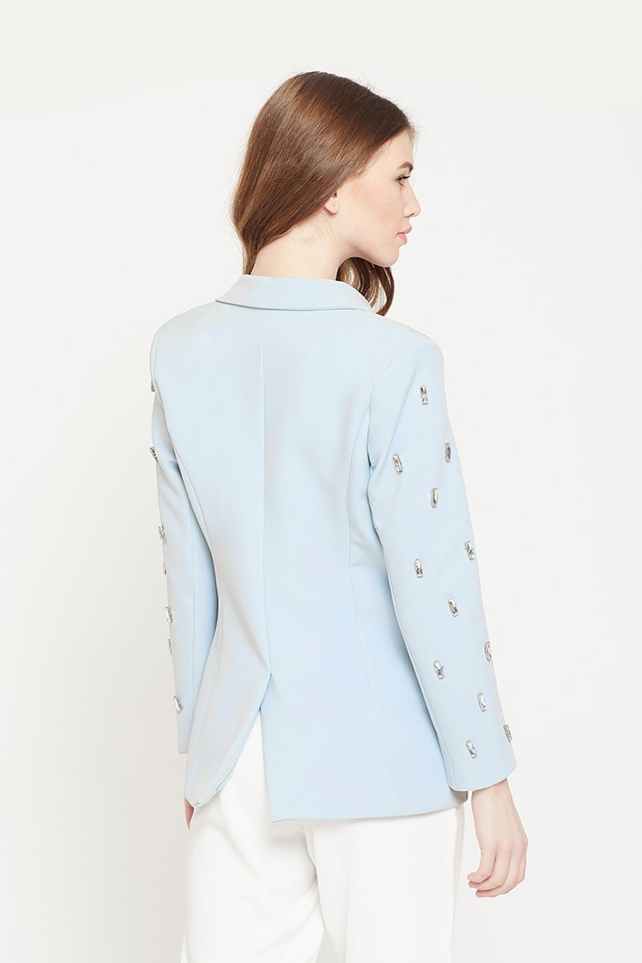 Blue Crystal Studded Blazer