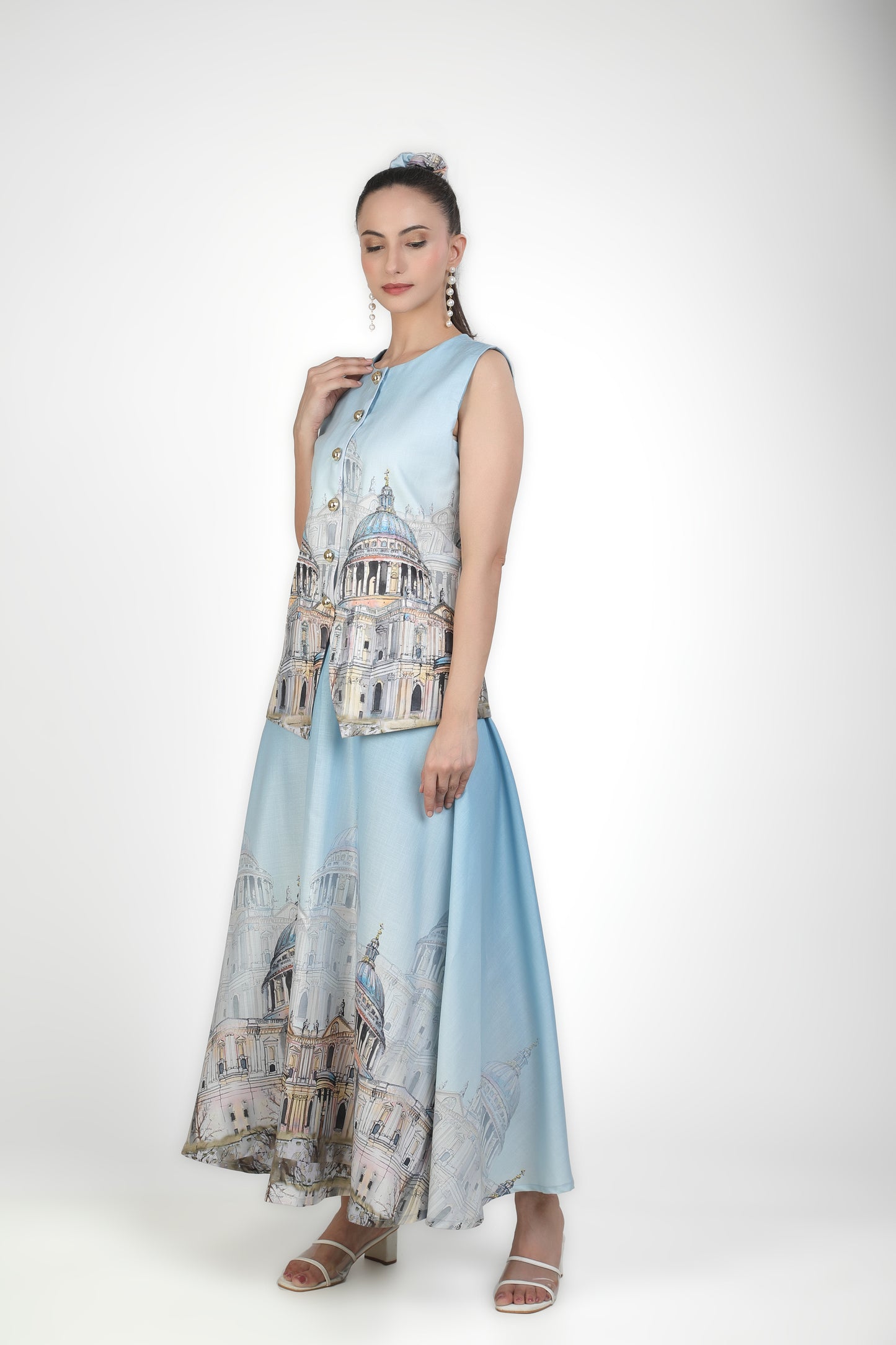 Azure Dome Digital Print Vest