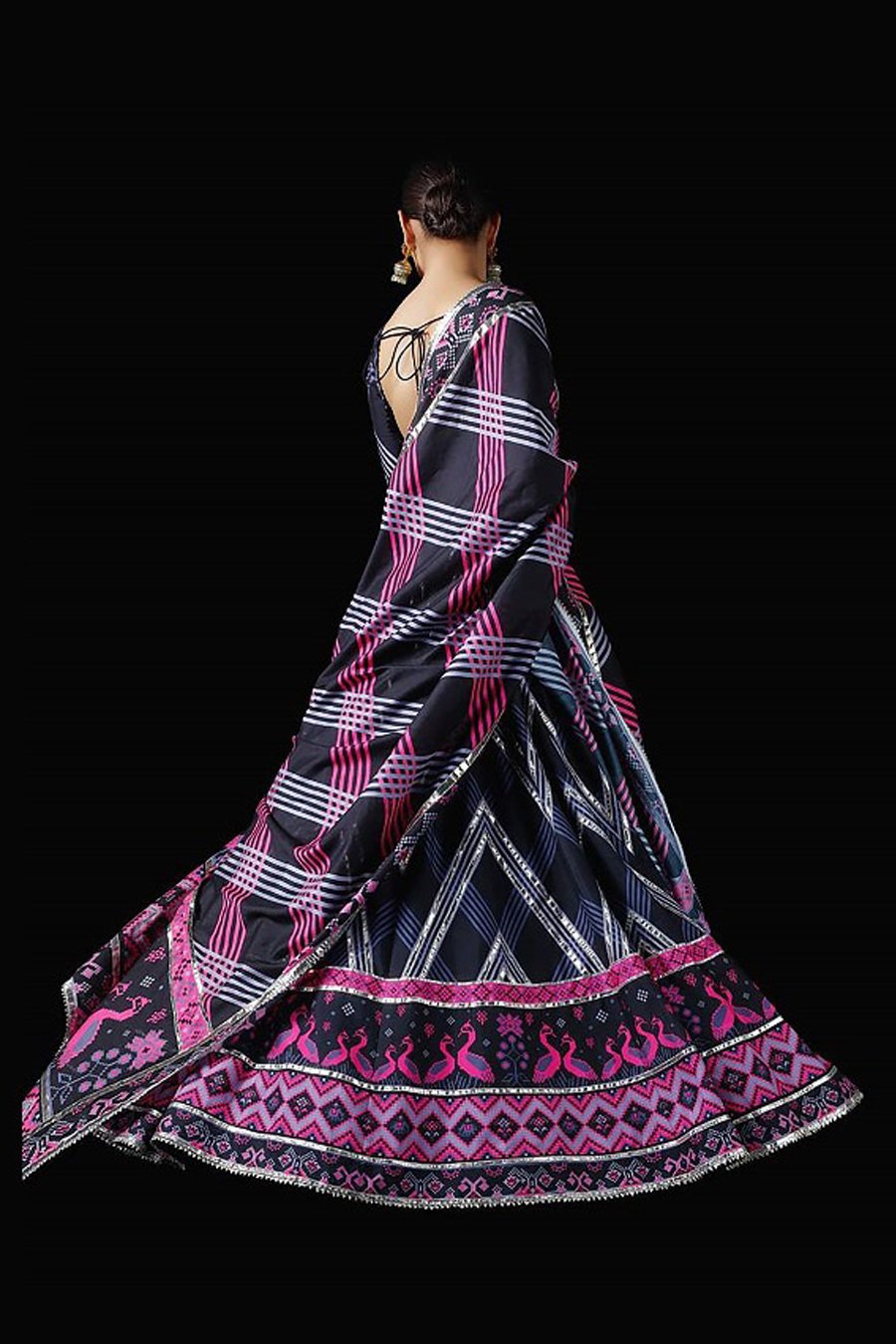 Blue Abstract Lehenga