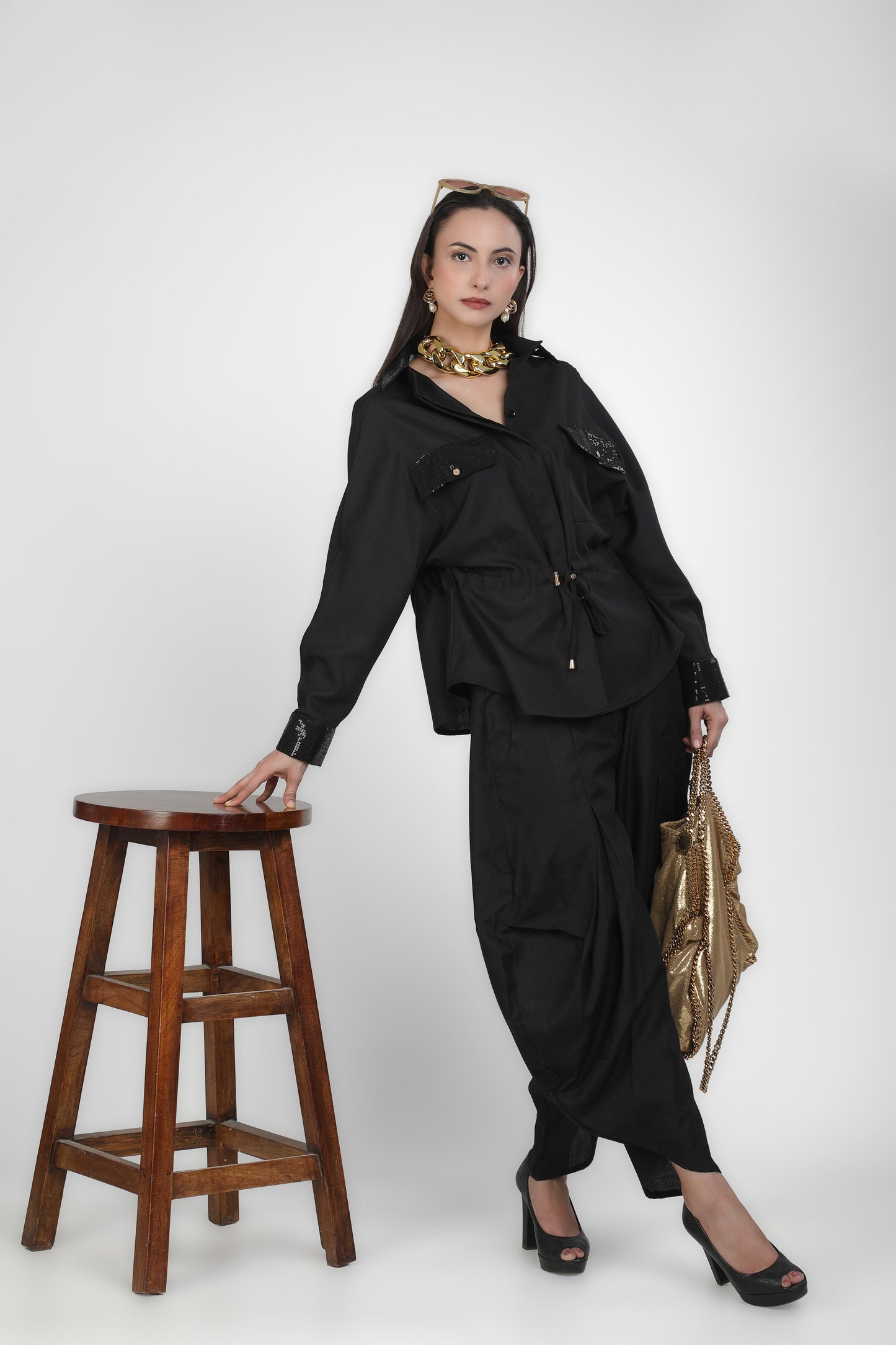 Black Tulip Dhoti Pant