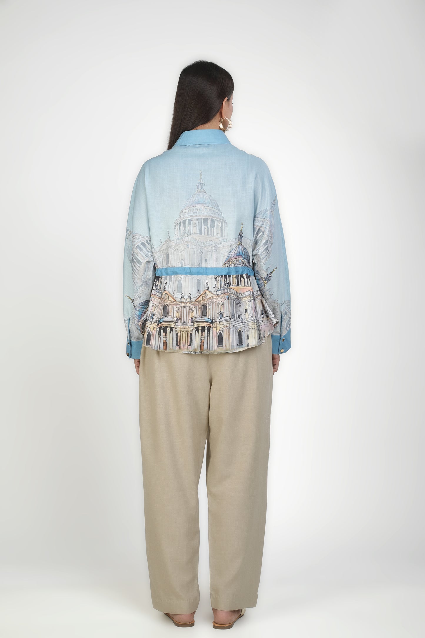 Blue Digital Print Shirt