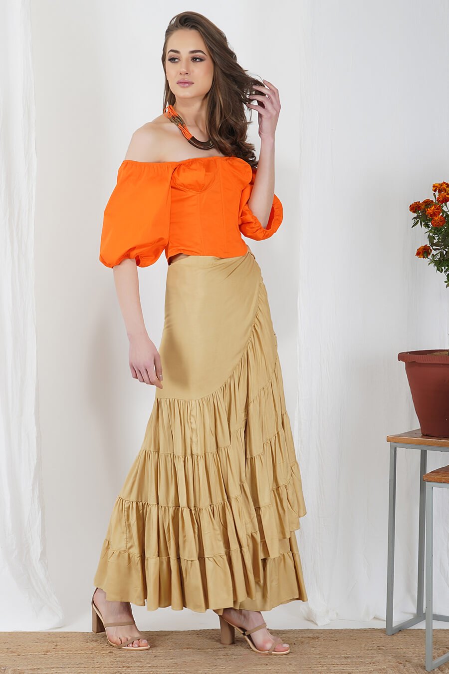 Balloon Sleeved Corset Top