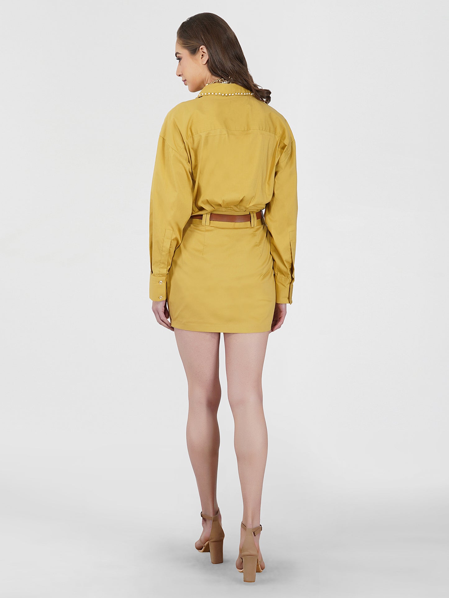 Beige Mini Skirt