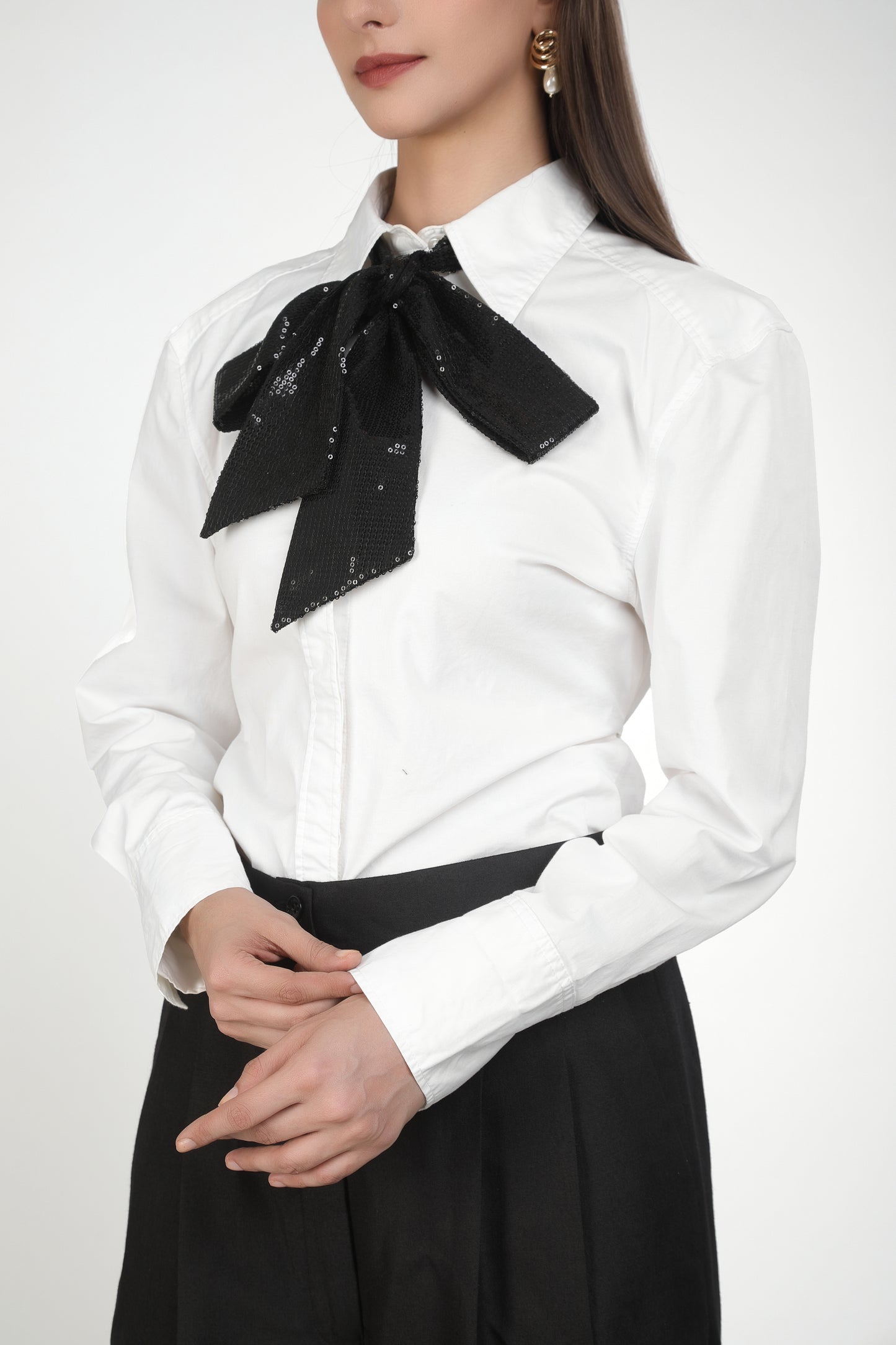 Black Sequins Bow Co-ord Set