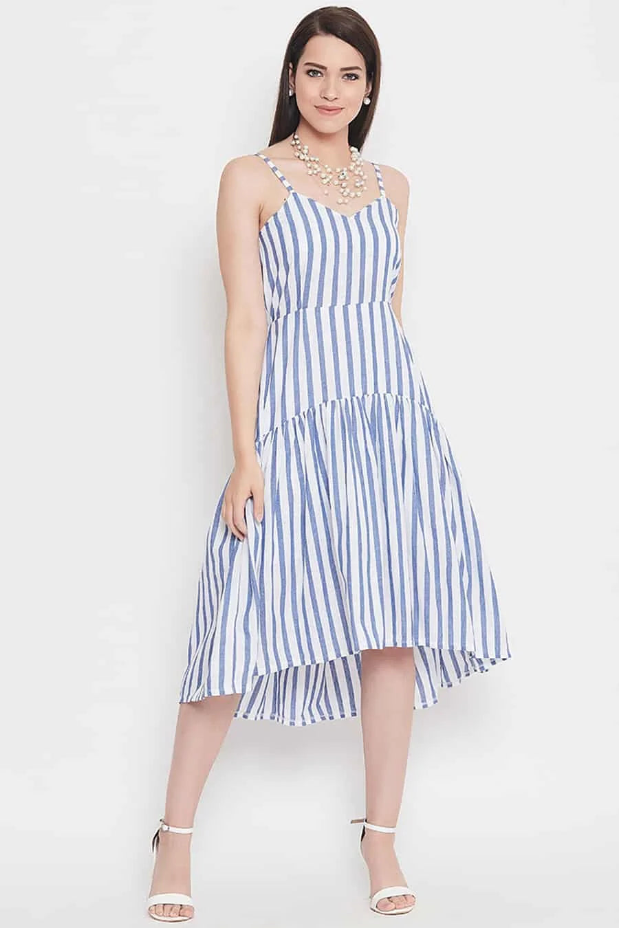 Blue And White Stripe Dress
