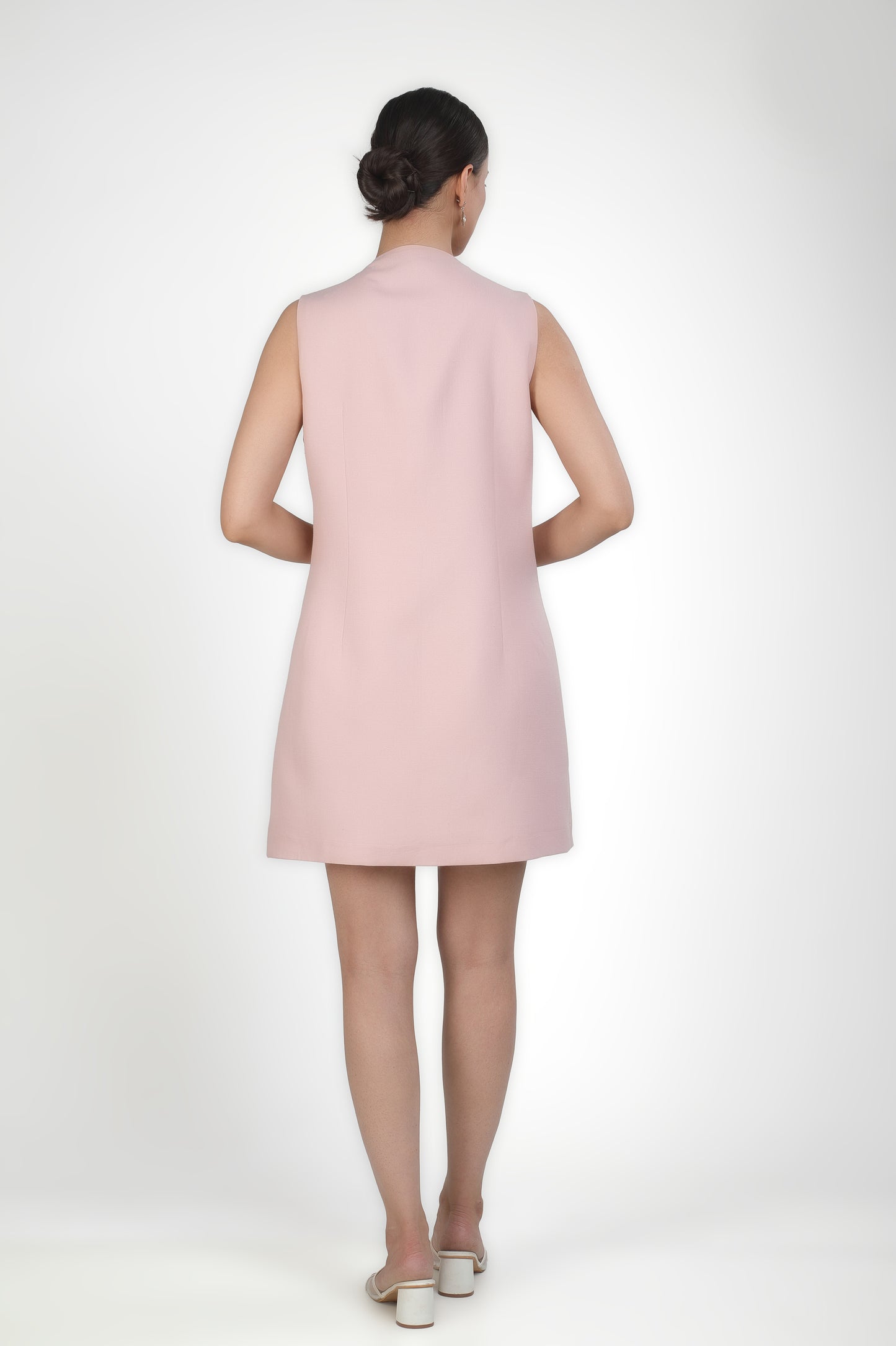 Blush Embellished Pocket A-Line Dress