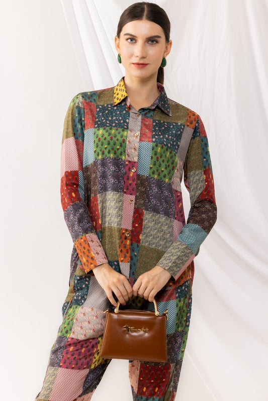 Bohemian Collar Style Front Button Shirt