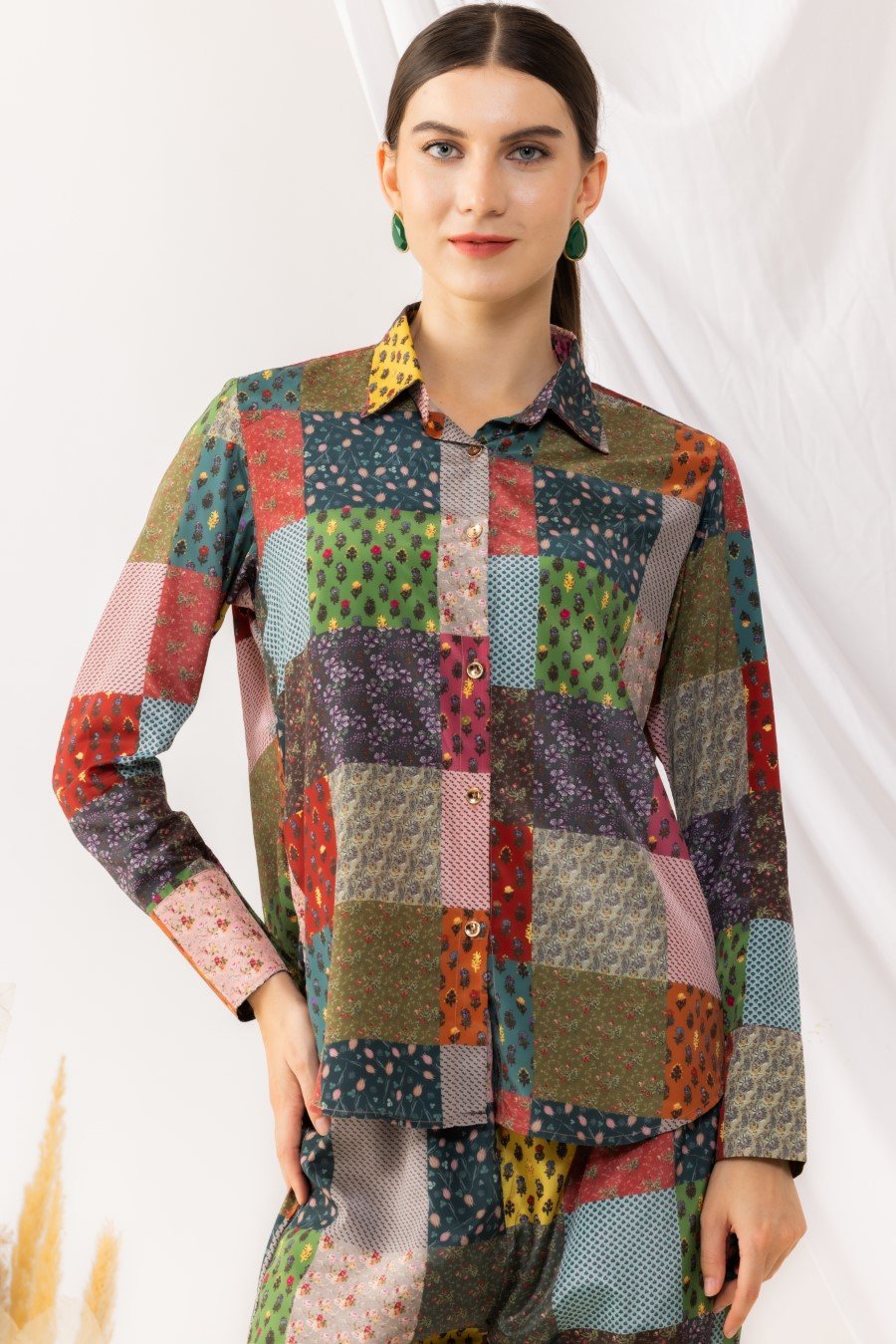 Bohemian Collar Style Front Button Shirt