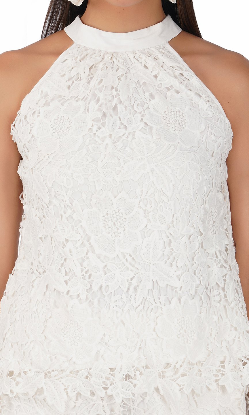 Boudair Lacey Halter Top